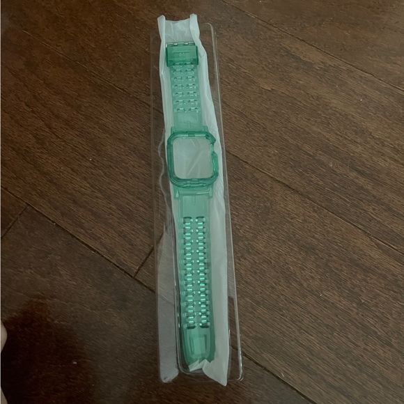Apple Smart Watch Case Band Series 1/2/3/4/5 green Clear band NWT - Picture 2 of 3